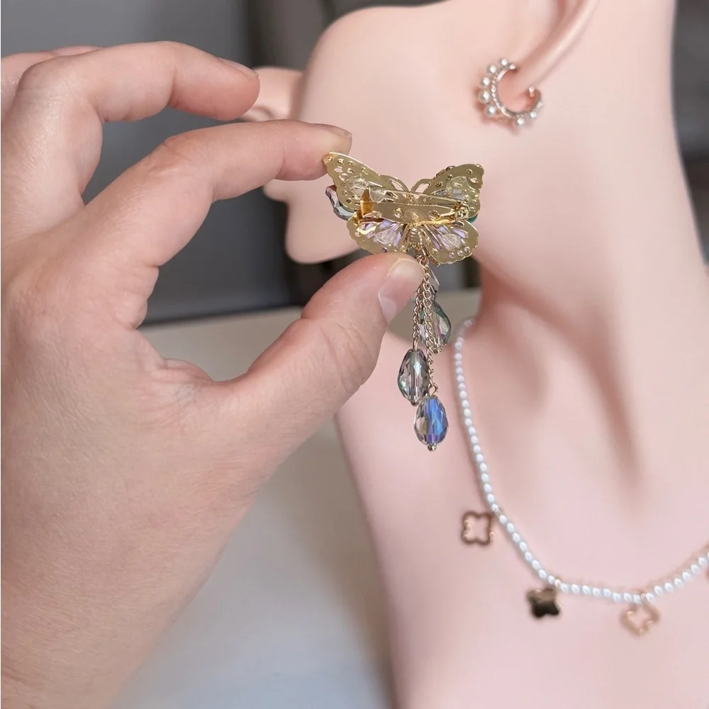 Elegant Butterfly Drop Brooch